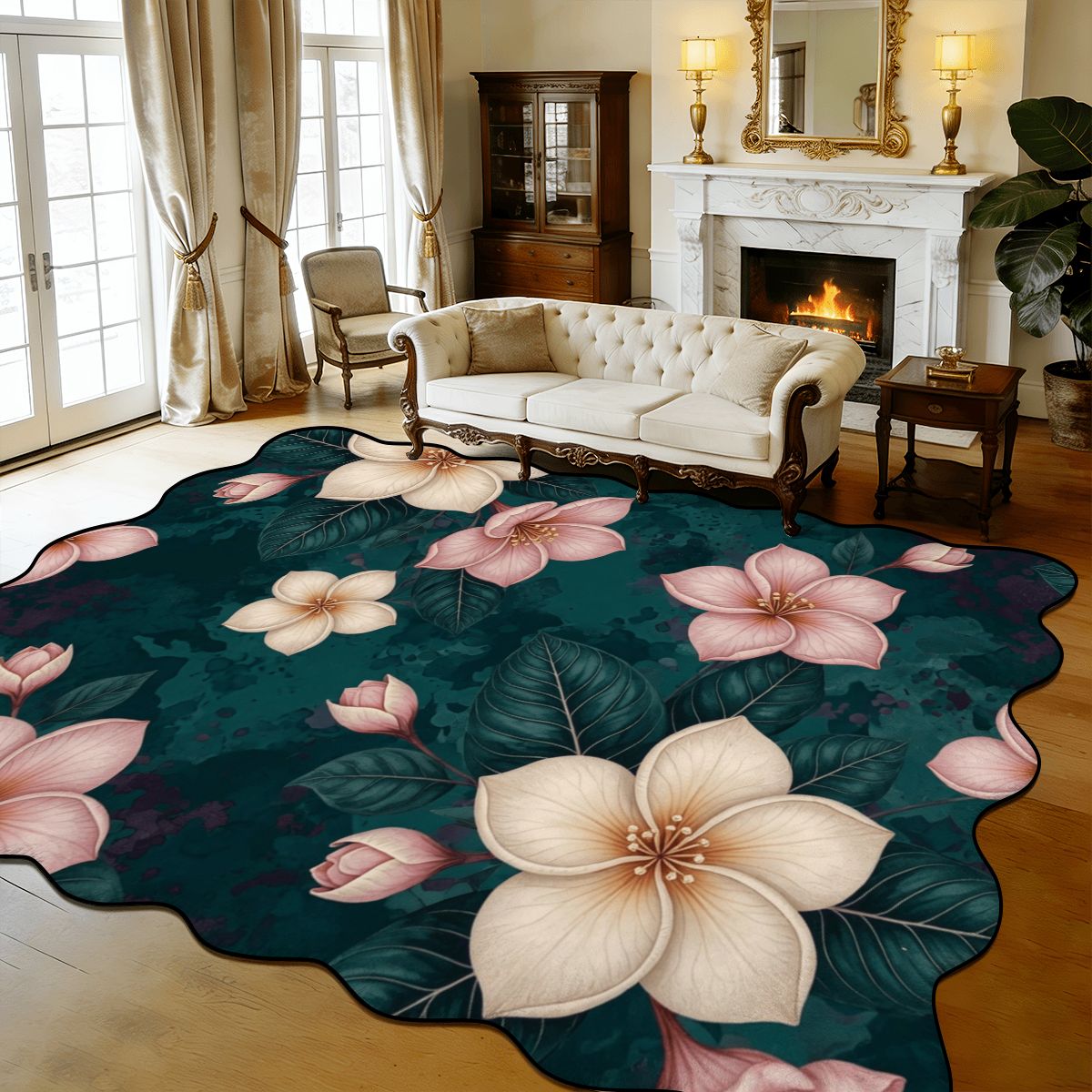 Plumeria Tropik — Scalloped rug
