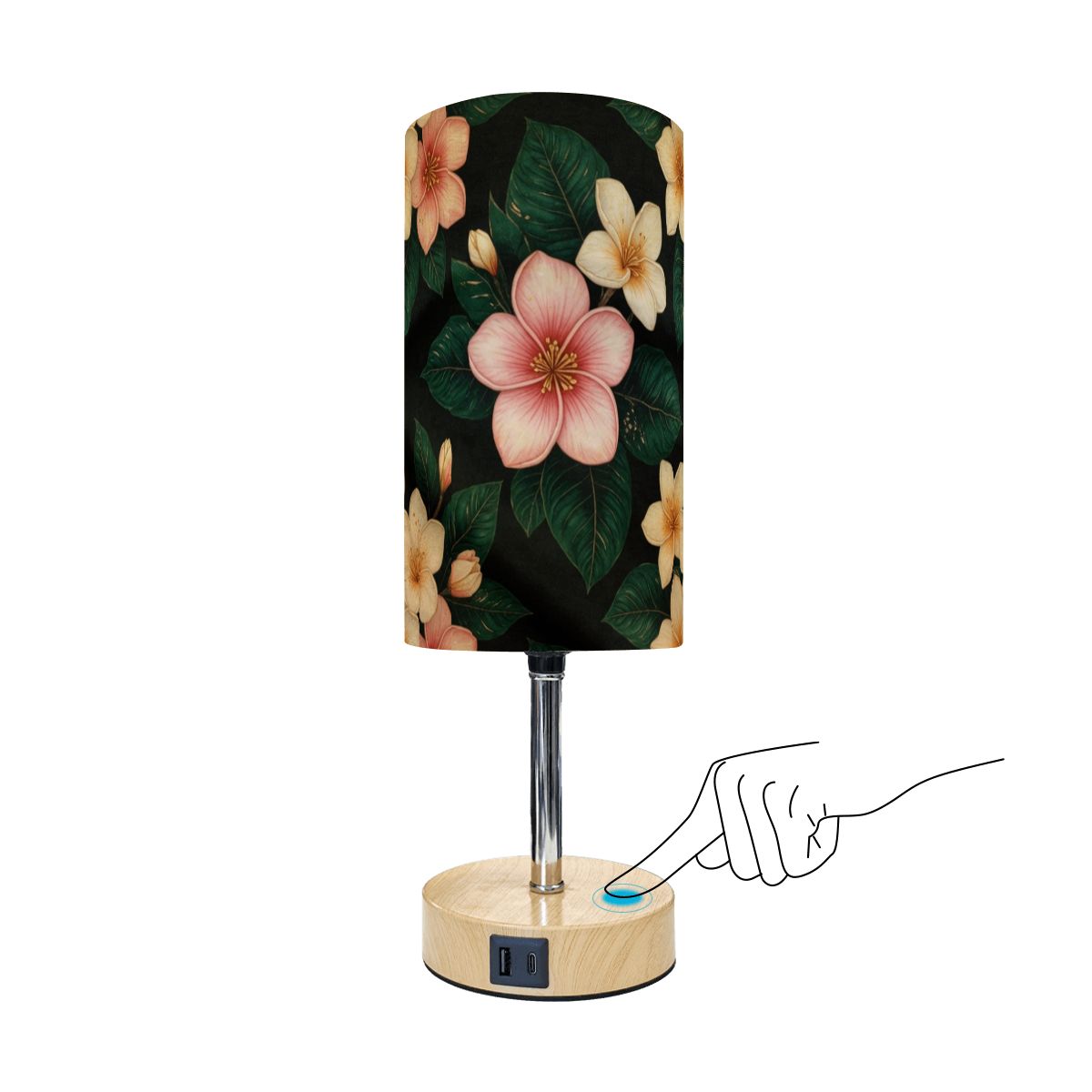 Touch Bedside Table Lamp with USB 35plumeriav2aop