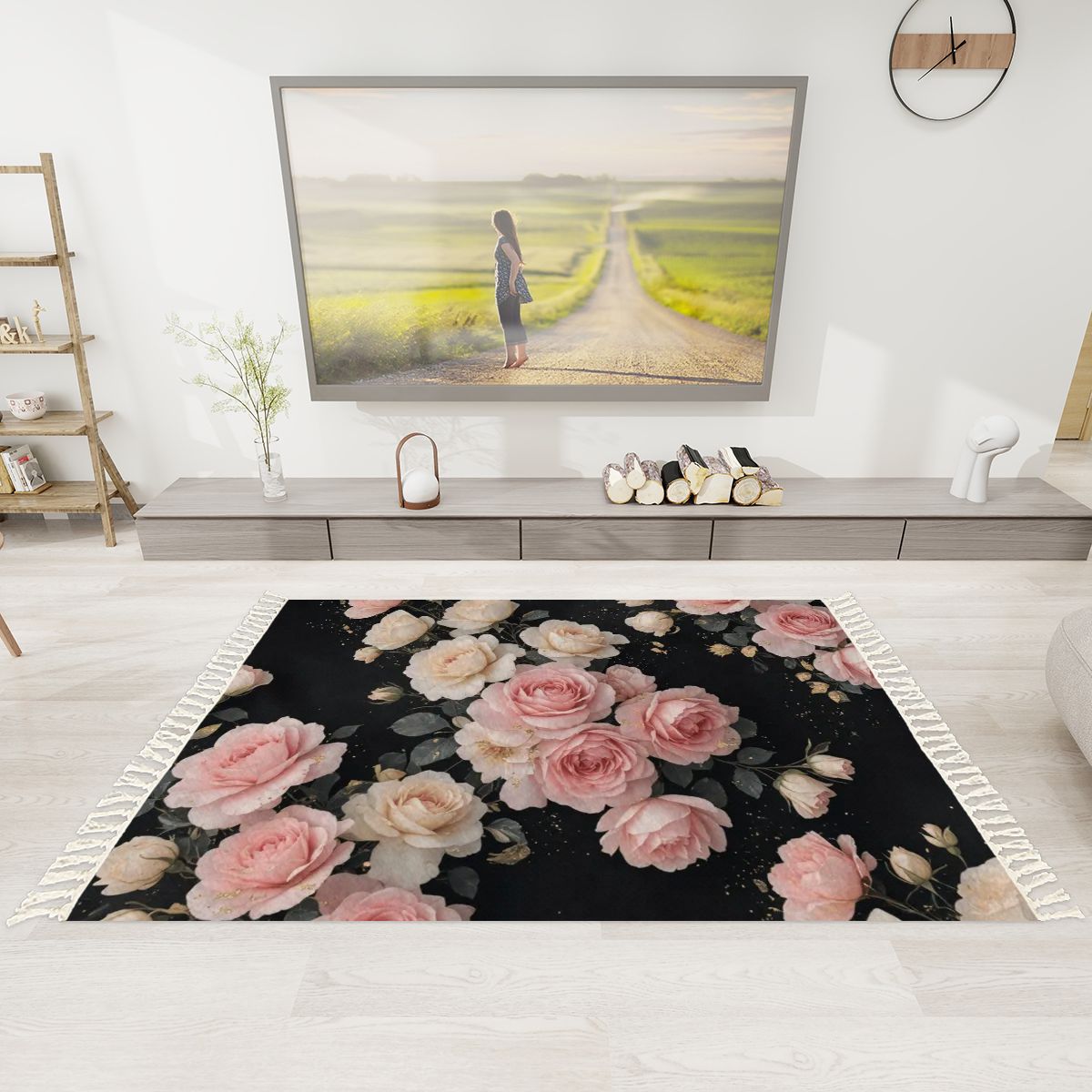 Roze Kaskada — Rug with tassels
