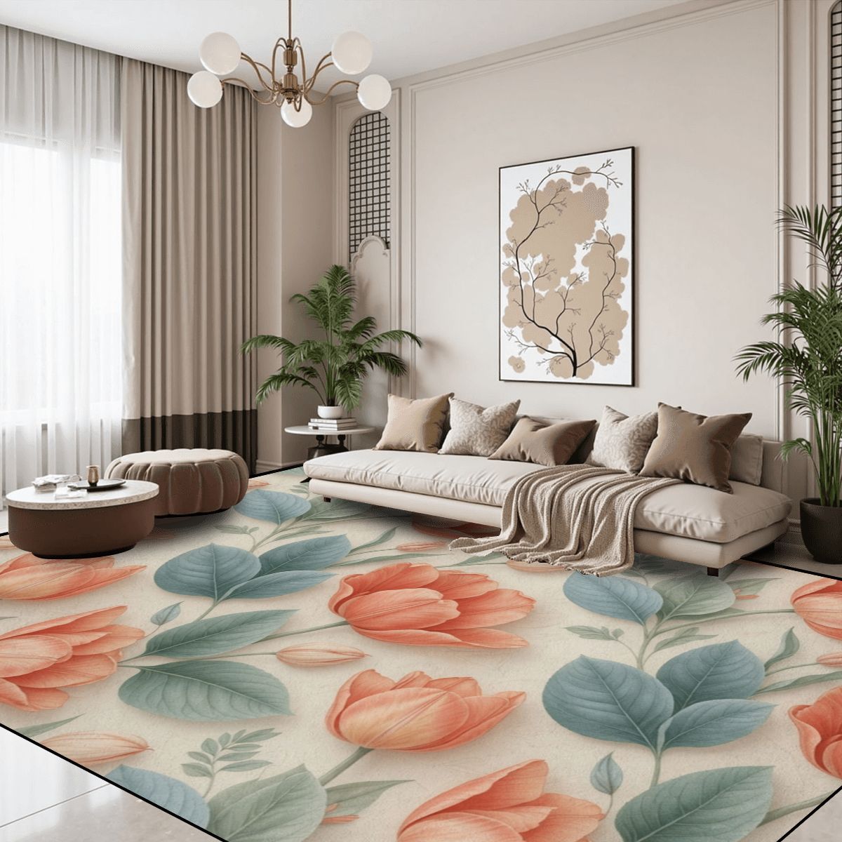 Large Area Rug Floor Carpet (7:5) 39tulipanyv2aop