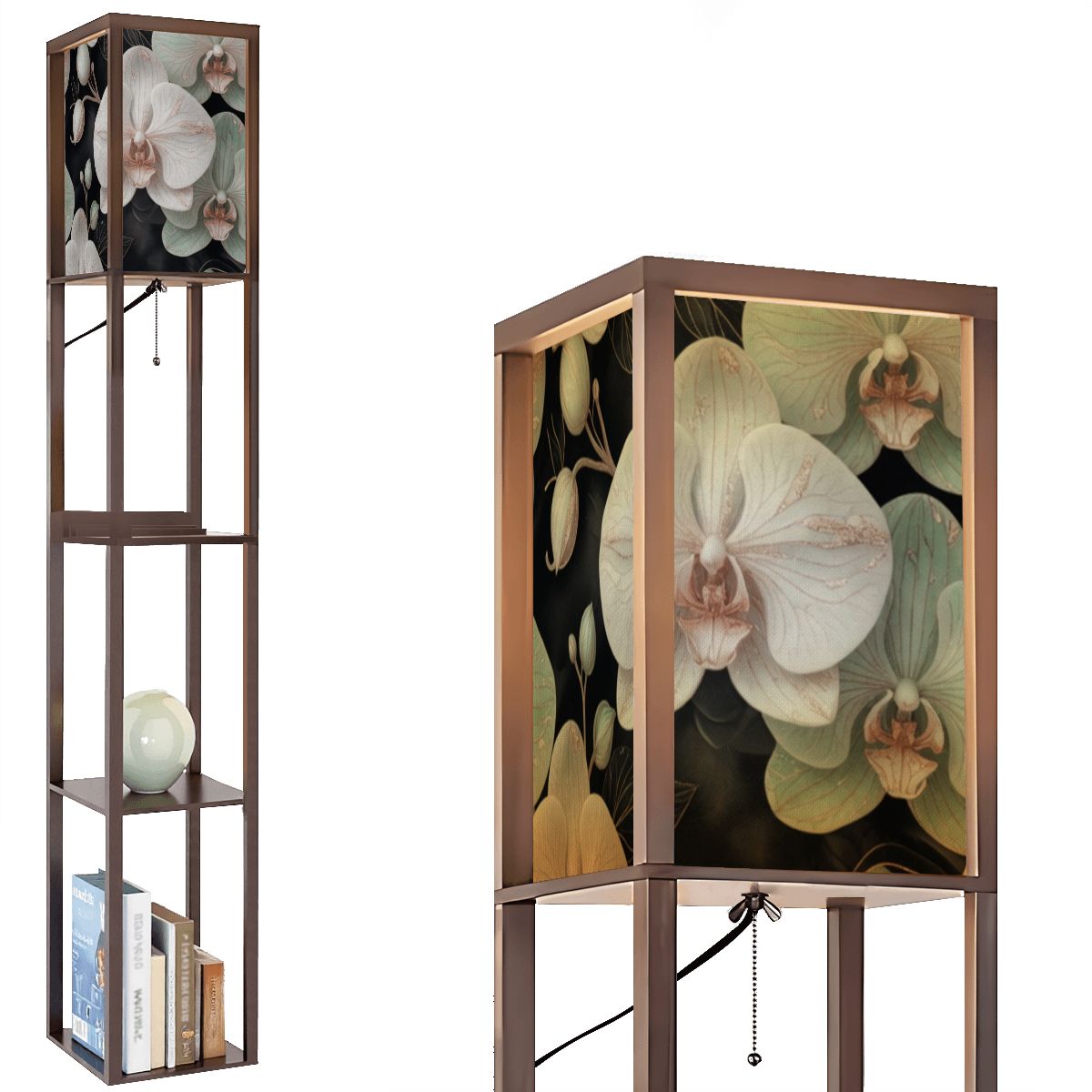 Floor Lamp with Shelves (Made in USA) 28orchideegesteaop