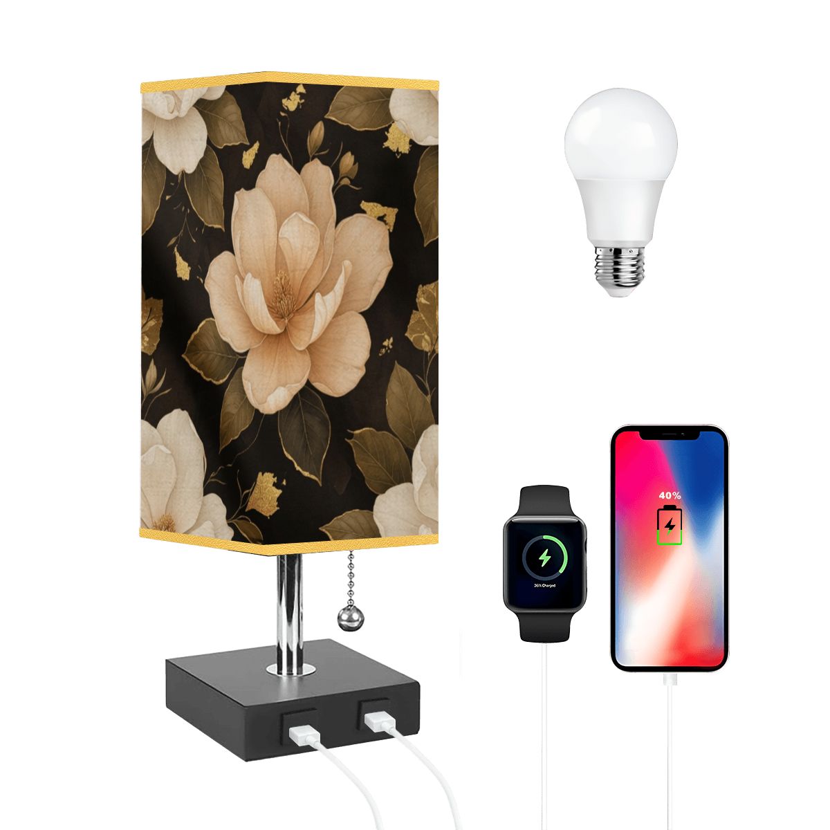 Magnolie Luxe — Lampa stołowa kwadratowa