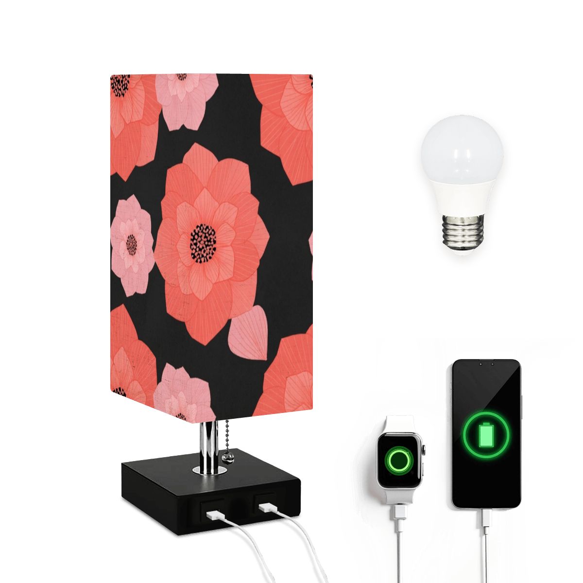 Camelia Koral — Lampa stołowa kwadratowa