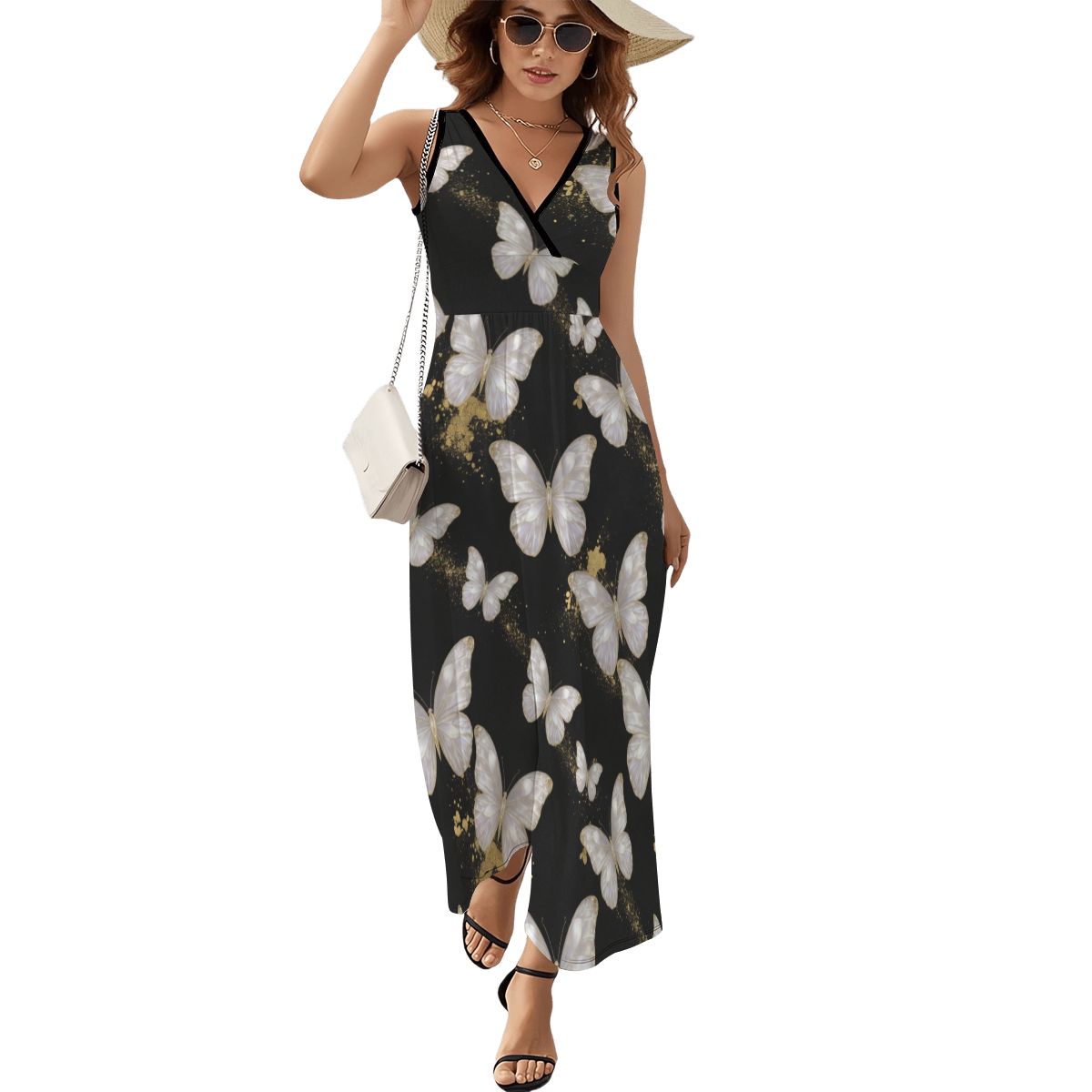Sleeveless Maxi Dress 01motylerosegoldaop