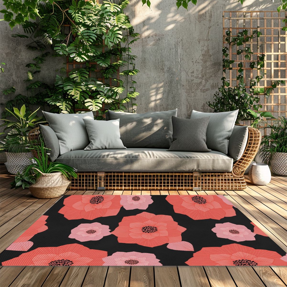 Outdoor Plastic Straw Rug 16cameliakoralaop