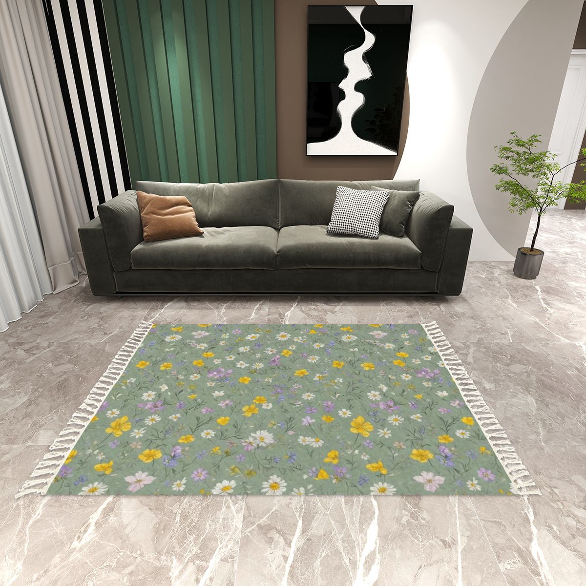 Lacka Szalwia — Rug with tassels
