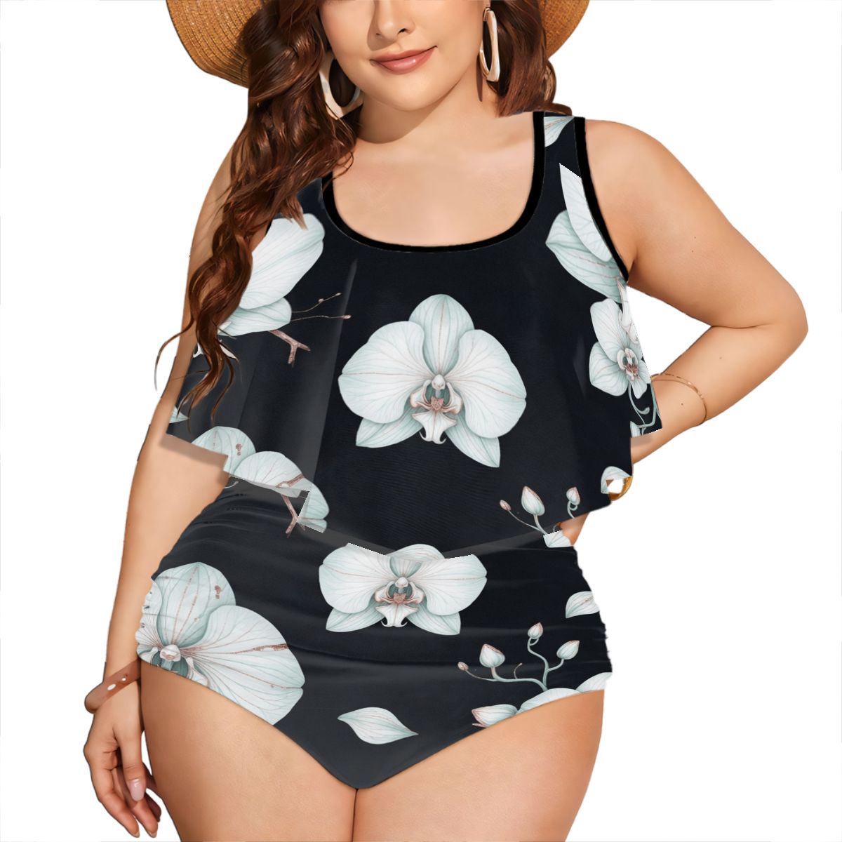 Plus Size Ruffle Two Piece Swimsuit Customized Services 03orchideenocaop