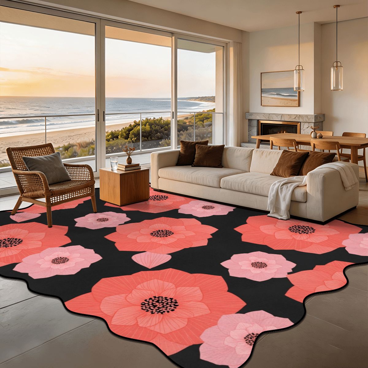 Camelia Koral — Scalloped rug
