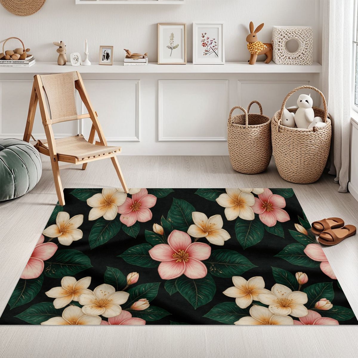 Area Rug without Tassels (3:5) 35plumeriav2aop