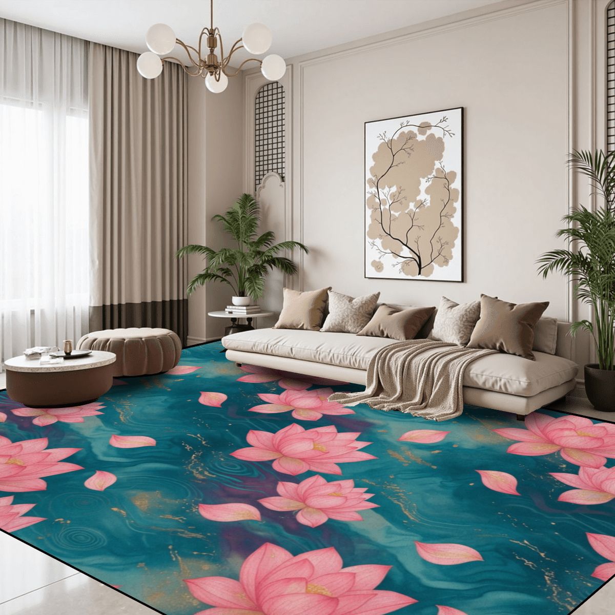Large Area Rug Floor Carpet (7:5) 15lotosytealaop