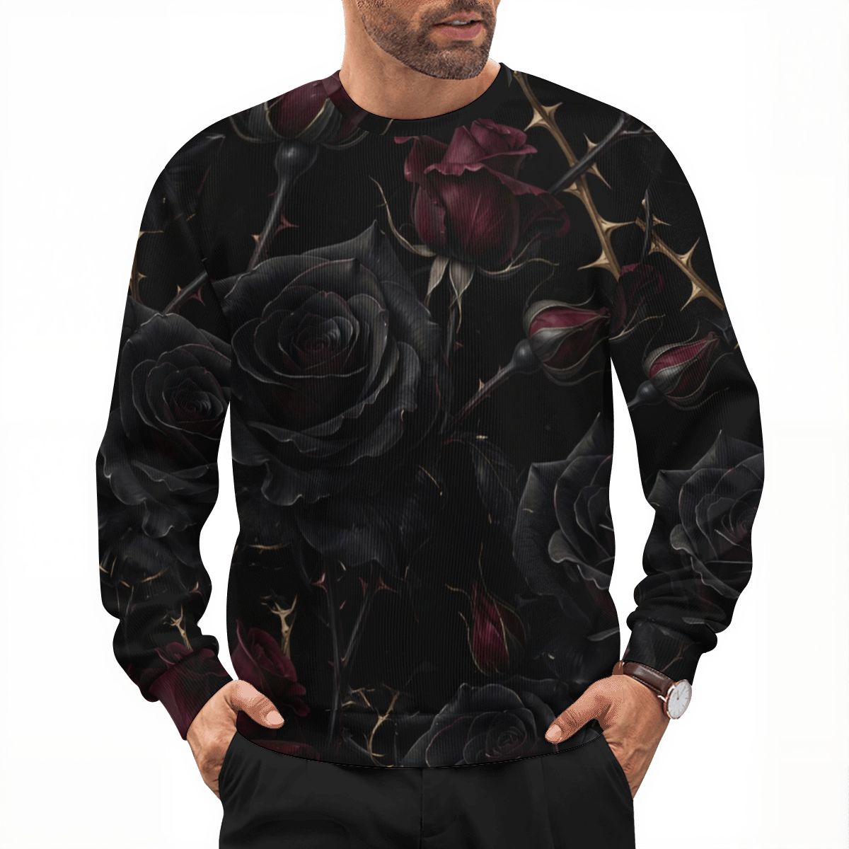 Adult Oversized Thick Pullover Sweater 09noirroseaopbezfald