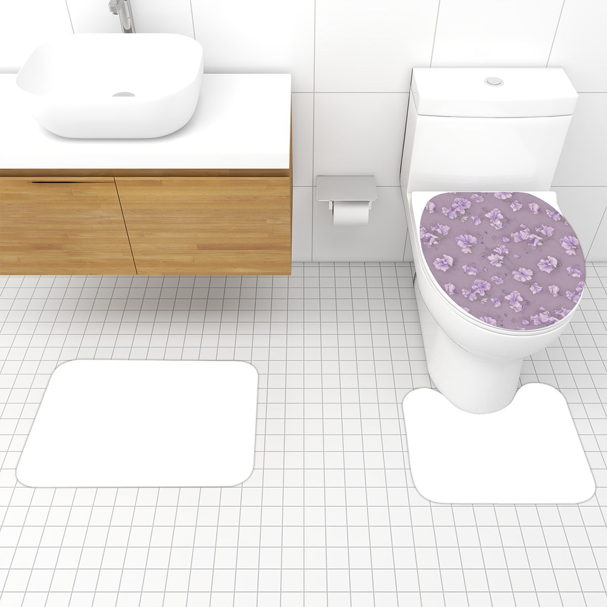 Bathroom Rugs Set 3 pcs 23groszeklawendaaop