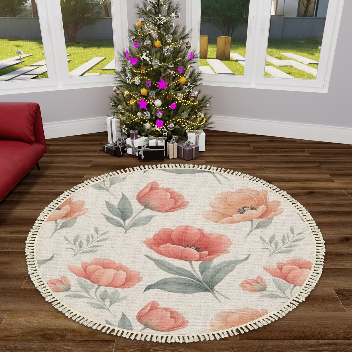 Tulipany Peach — Round rug