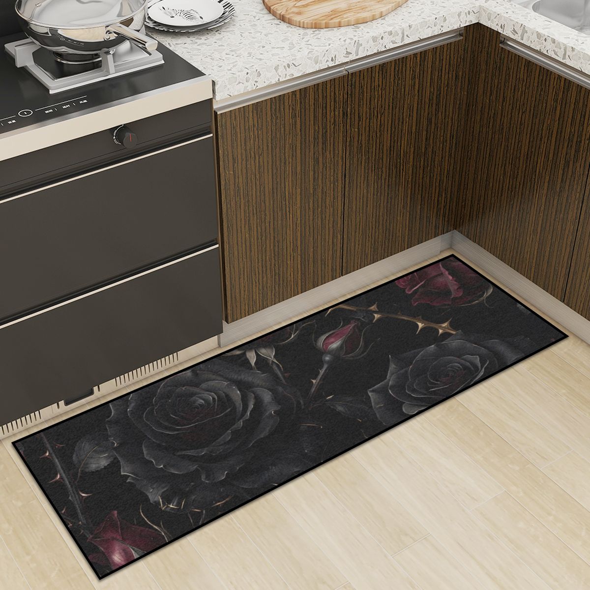 Noir Rose — Kitchen rug
