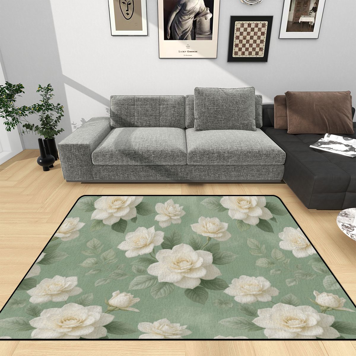 Small Area Rug Floor Carpet (3:2) 18gardeniesageaop