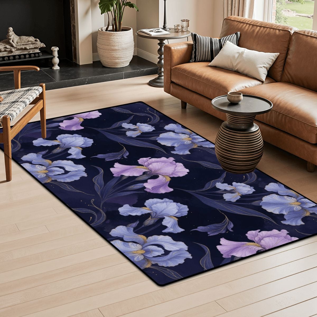 Area Rug Floor Carpet (5:3) 13irysyindigoaop