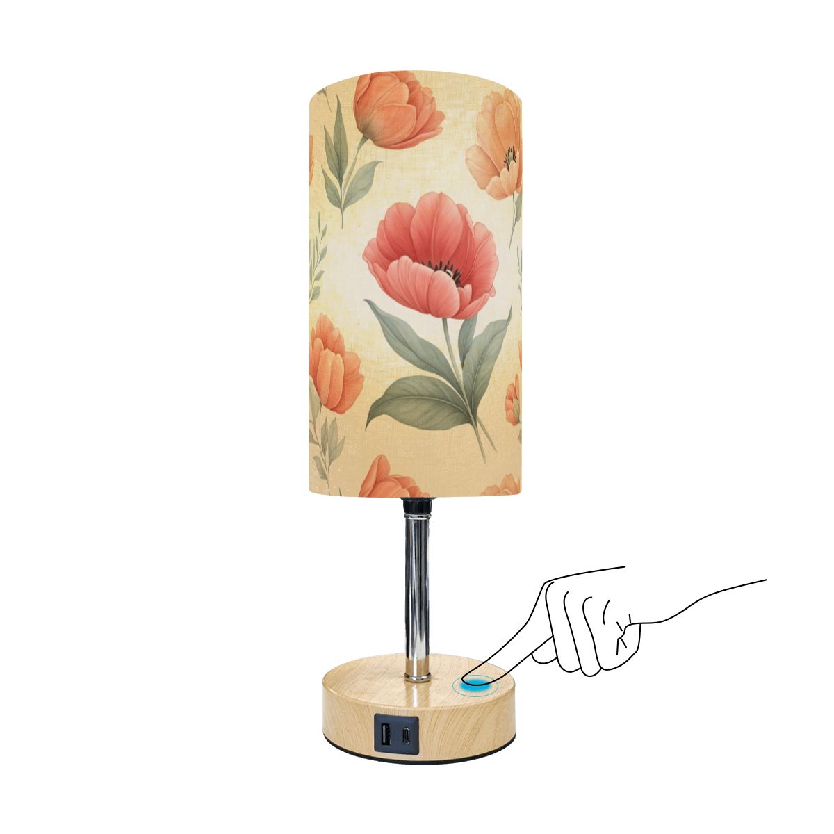 Tulipany Peach — Lampka nocna dotykowa