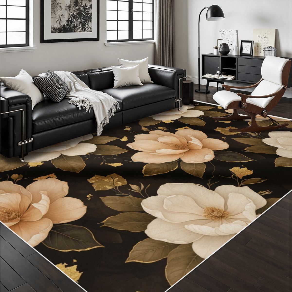 Area Rug with White Border 29magnolieluxeaop