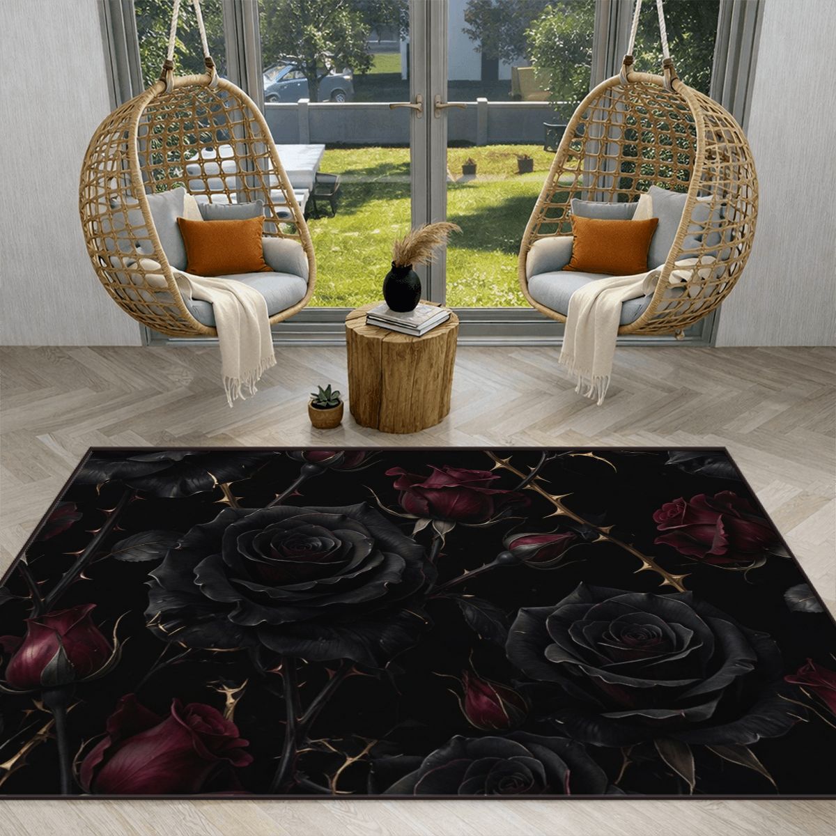 Noir Rose — Large area rug
