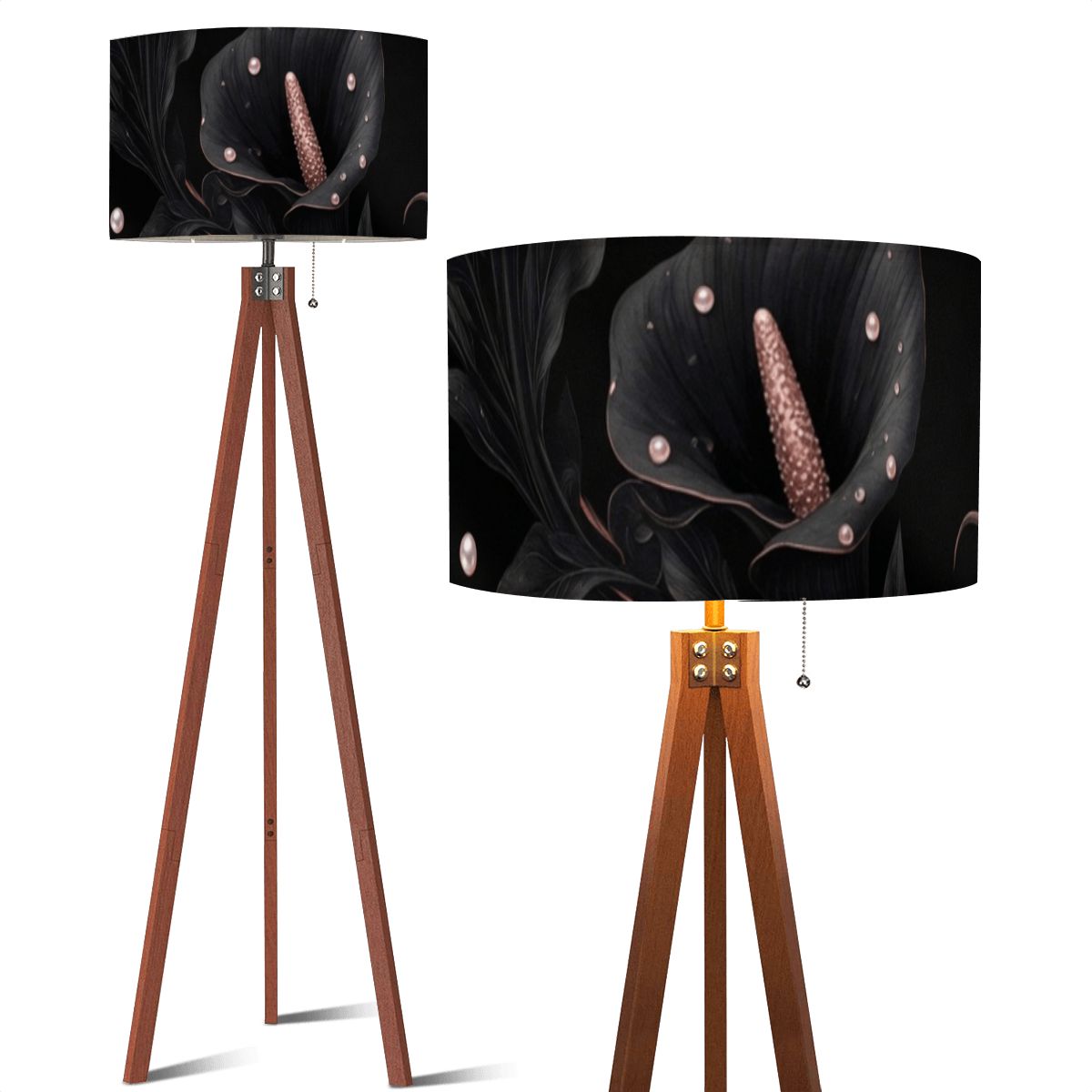 Kalie Noir — Lampa podłogowa na trójnogu