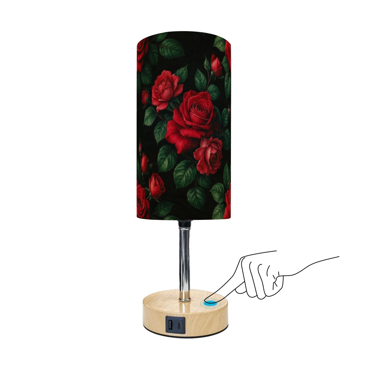 Touch Bedside Table Lamp with USB 37rozeczerwonev2aop