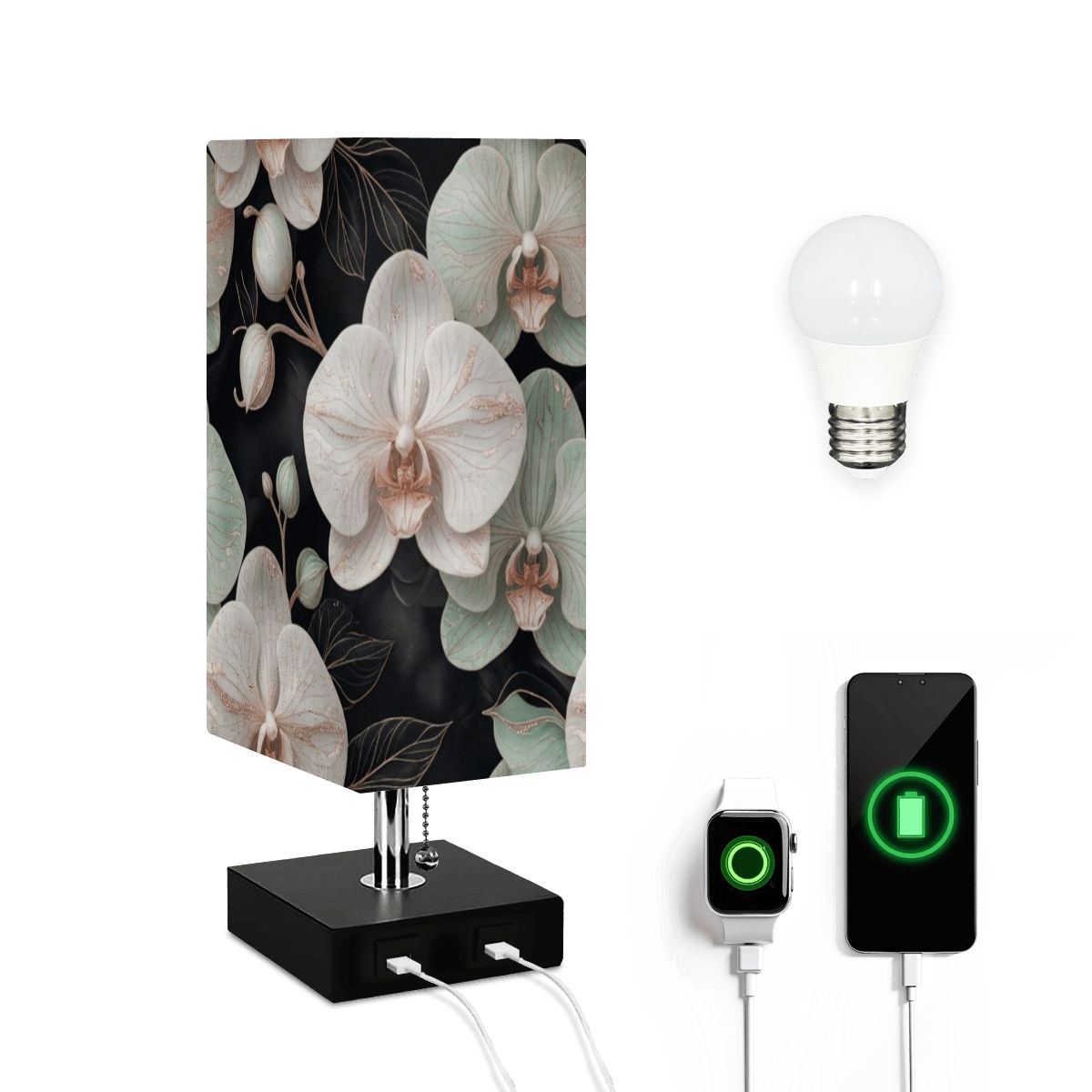 Orchidee Geste — Lampa stołowa kwadratowa