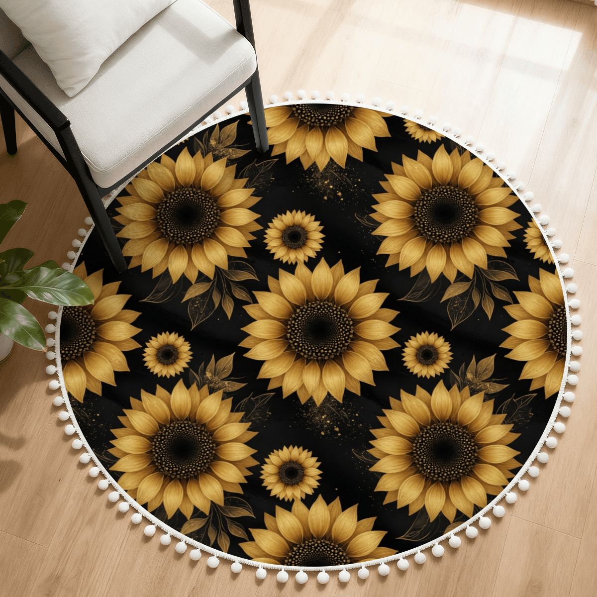 Sloneczniki Gold — Round rug