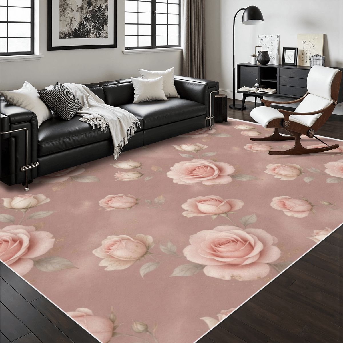 Roze Blush — Rug with border
