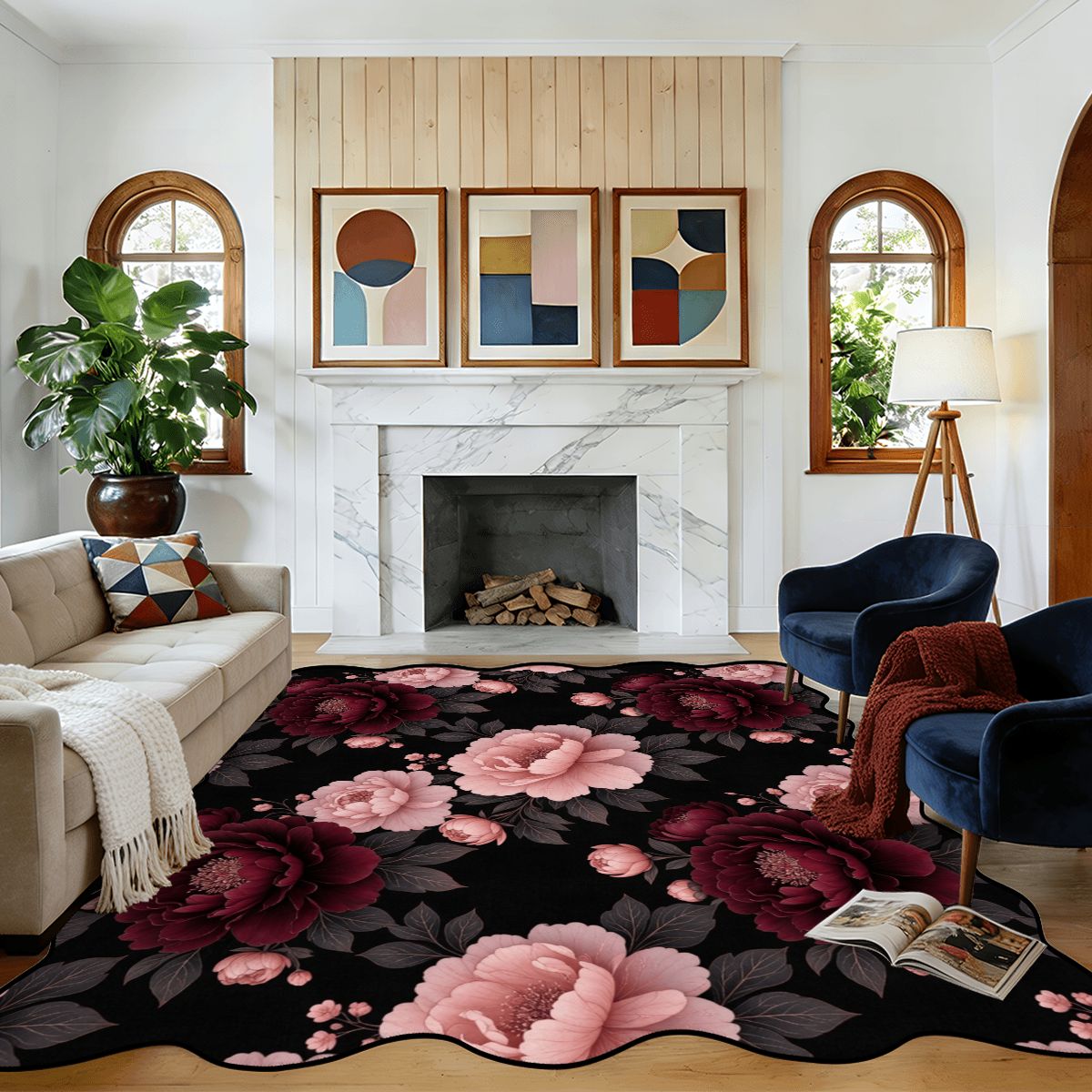 Peonie Garden — Scalloped rug