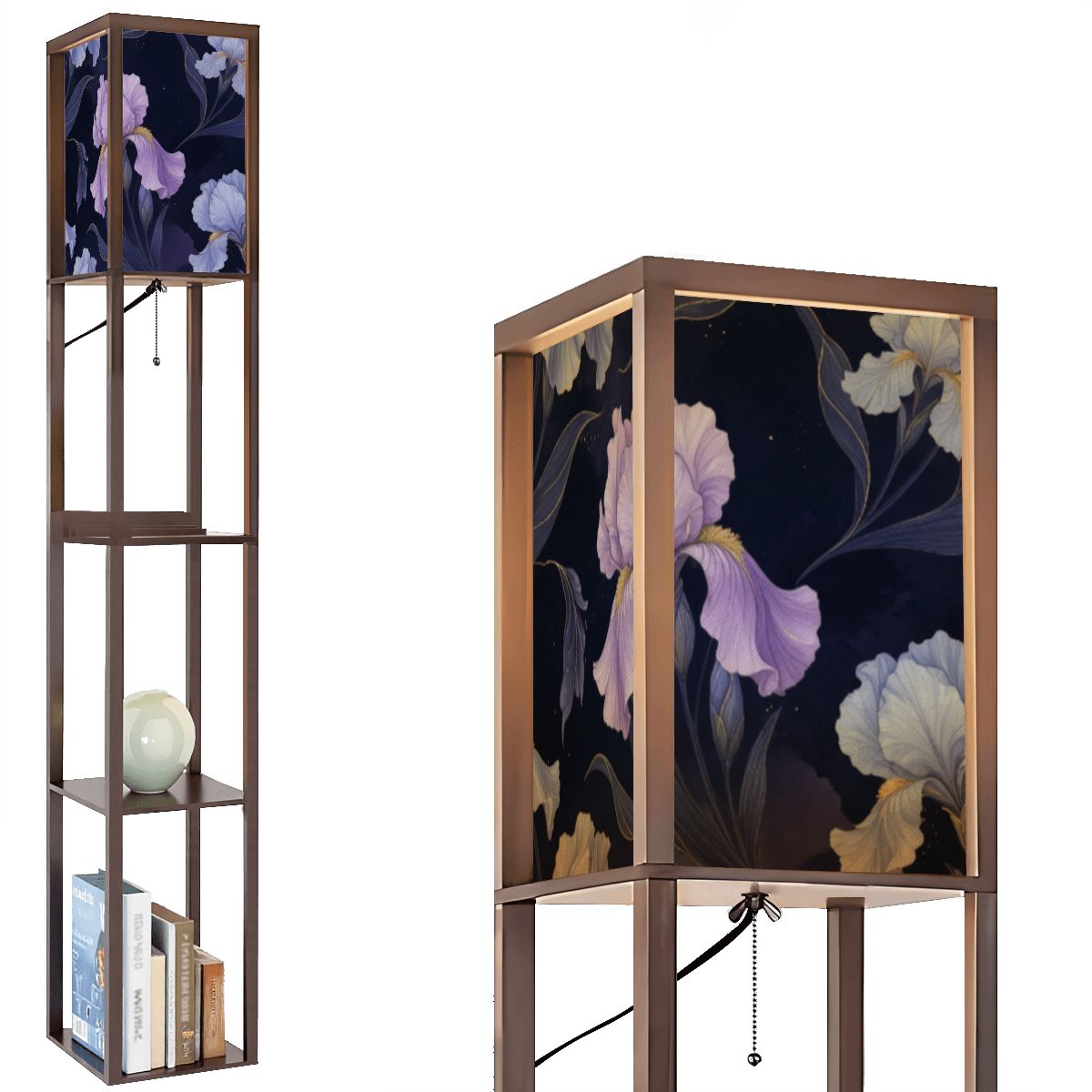 Floor Lamp with Shelves (Made in USA) 13irysyindigoaop