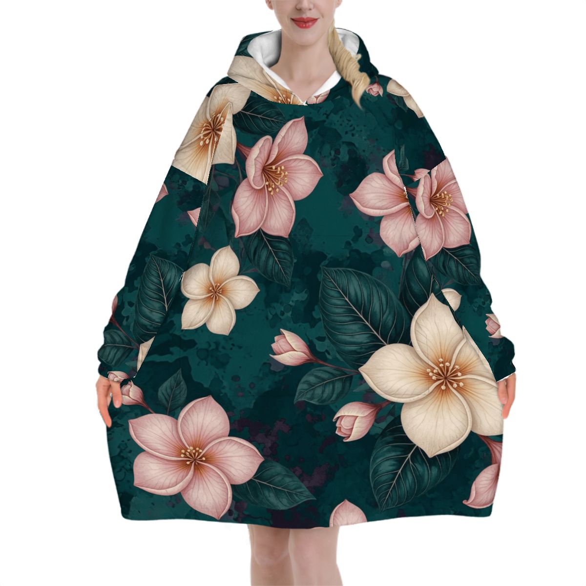 Adult Blanket Hoodie 10plumeriatropikaop