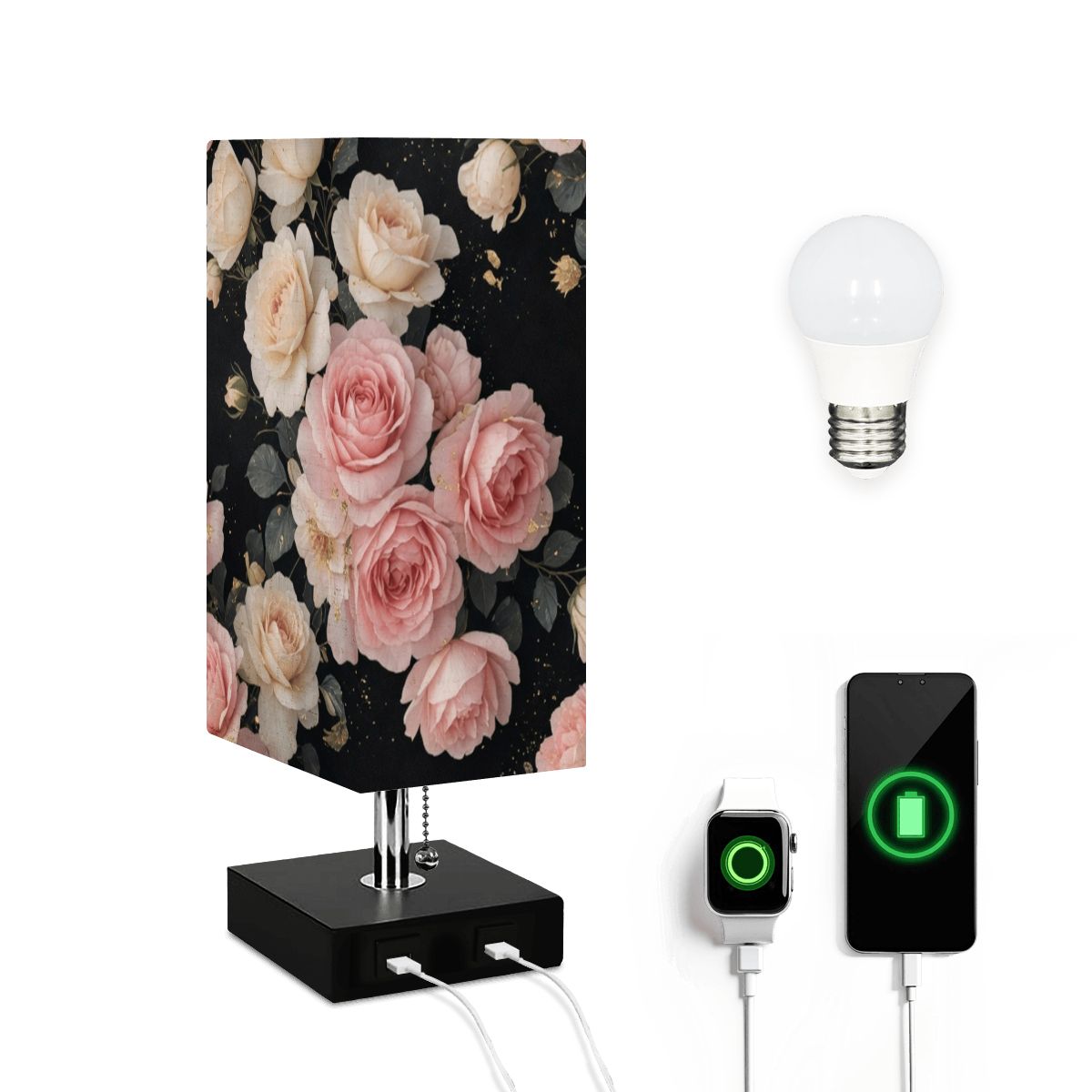 Roze Kaskada — Lampa stołowa kwadratowa
