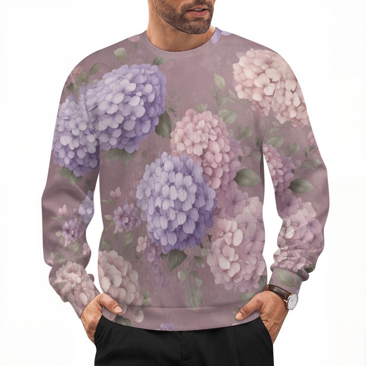Adult Oversized Thick Pullover Sweater 08hortensjelawendaaop