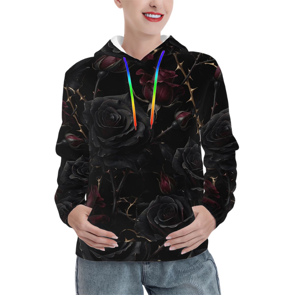 Hoodies for Women Customized Services 09noirroseaopbezfald