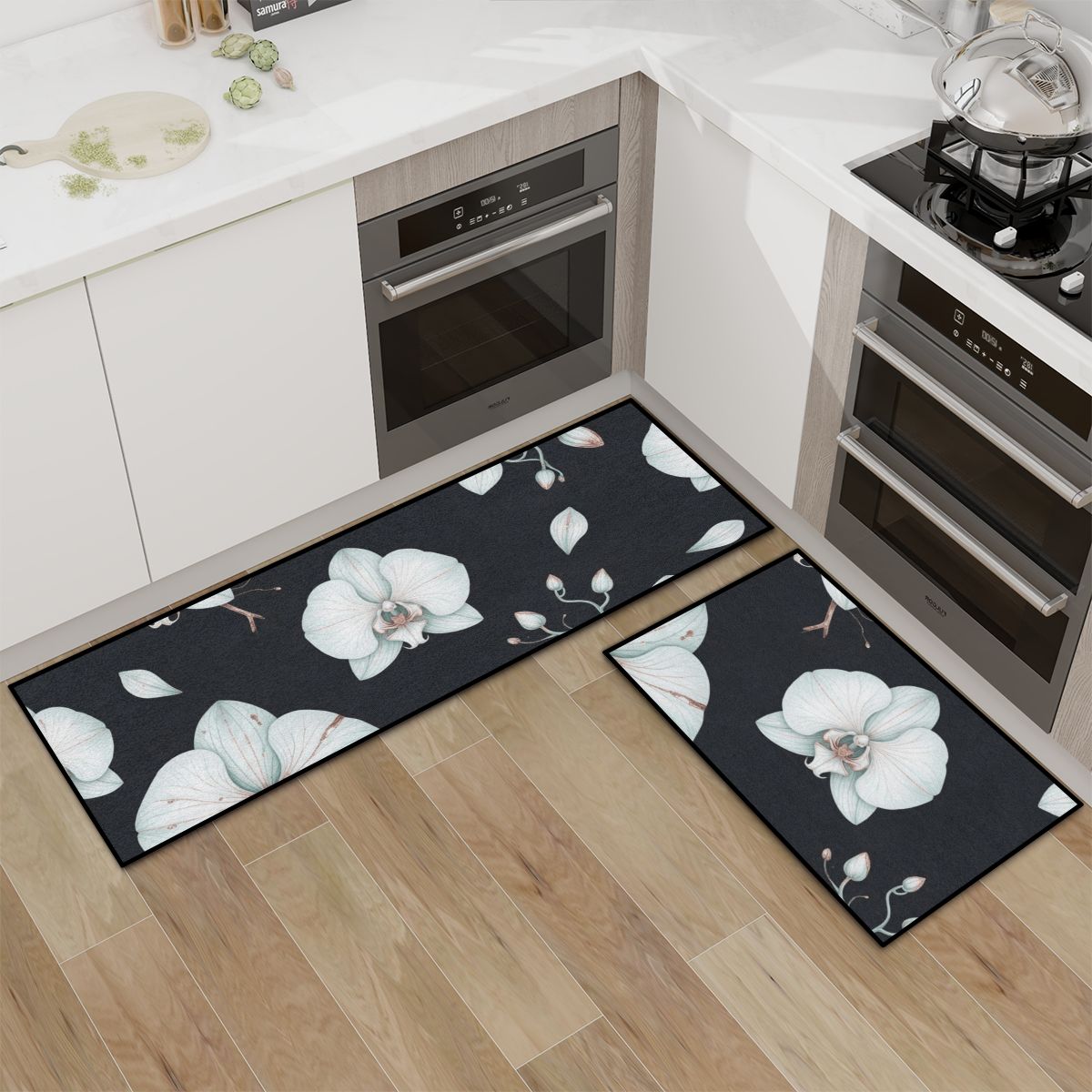 Orchidee Noc — Kitchen rug set