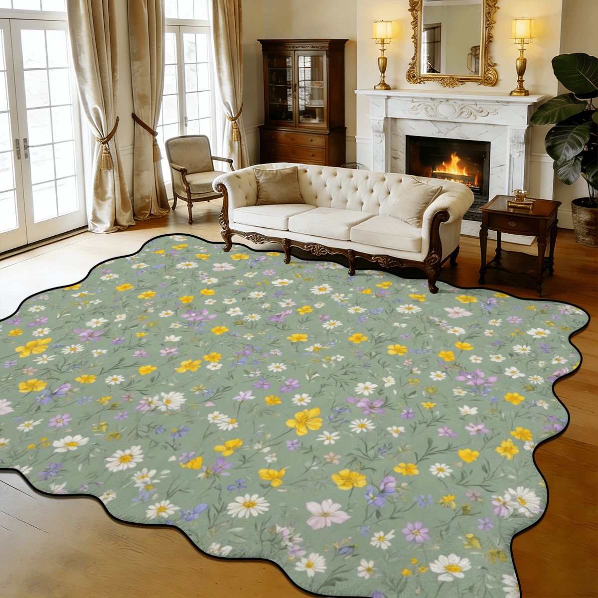 Lacka Szalwia — Scalloped rug