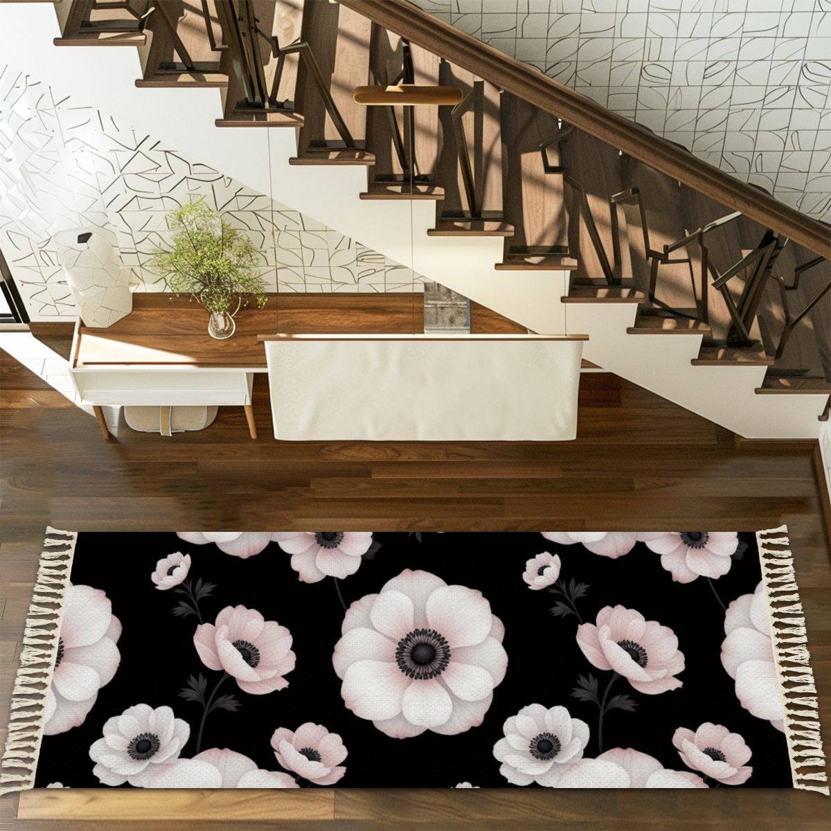 Multiple Sizes Runner Rug with Tassels 21anemonynoiraop