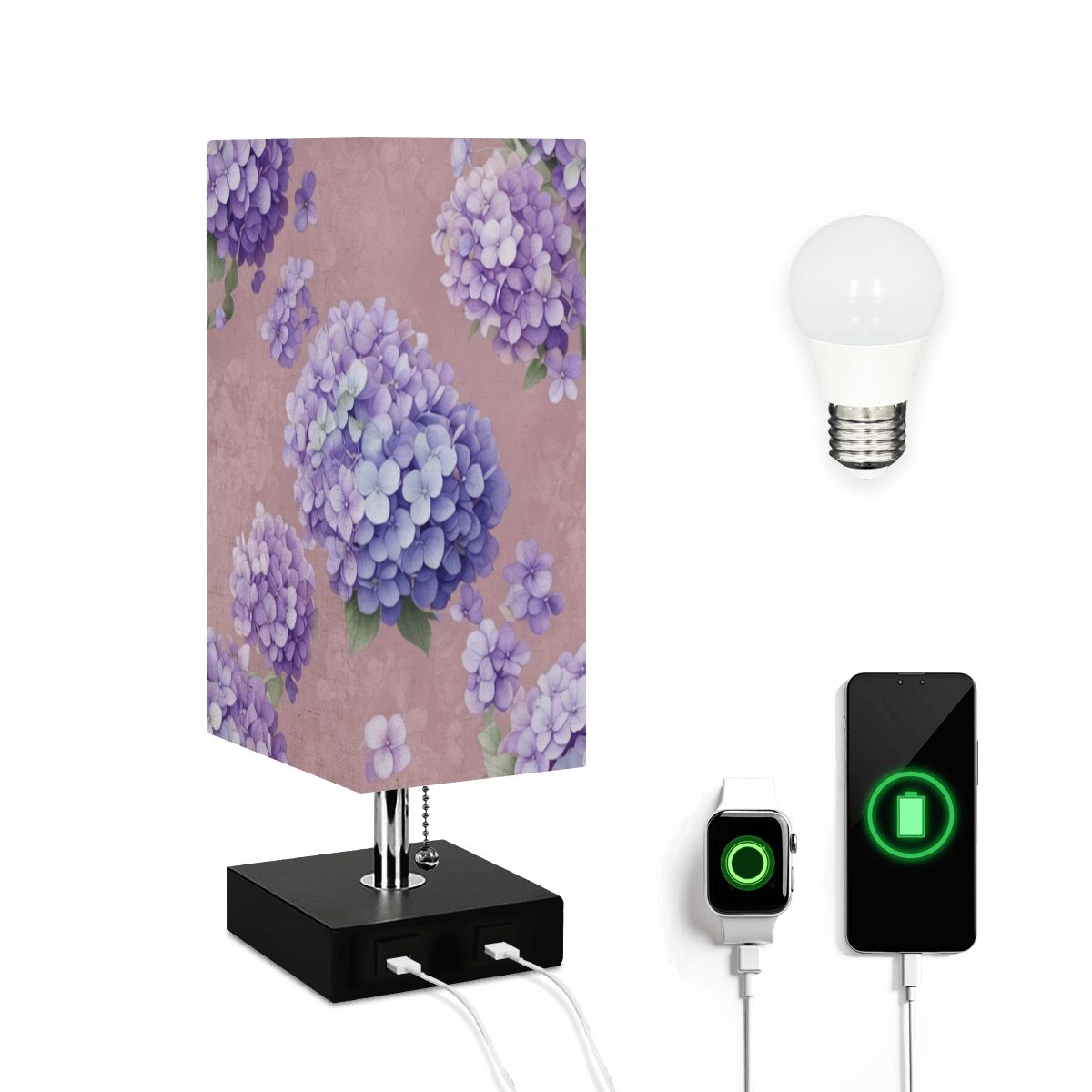 Hortensje Dense — Lampa stołowa kwadratowa