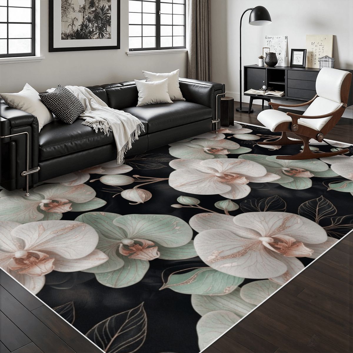 Area Rug with White Border 28orchideegesteaop