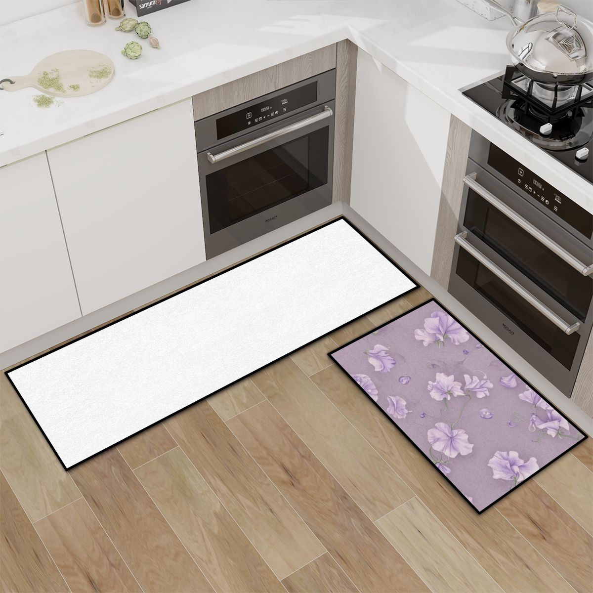 Kitchen Area Rug Set for Floor NonSlip Washable 23groszeklawendaaop
