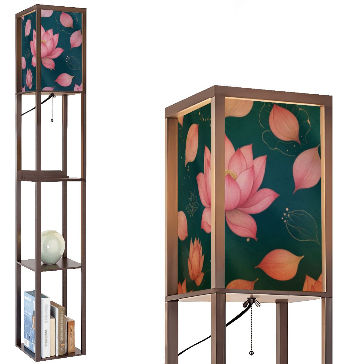 Floor Lamp with Shelves (Made in USA) 40lotosyv2aop