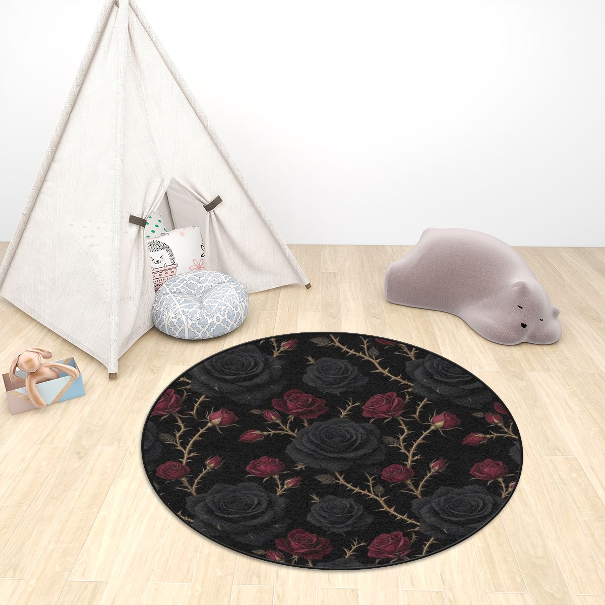 Noir Rose — Round rug