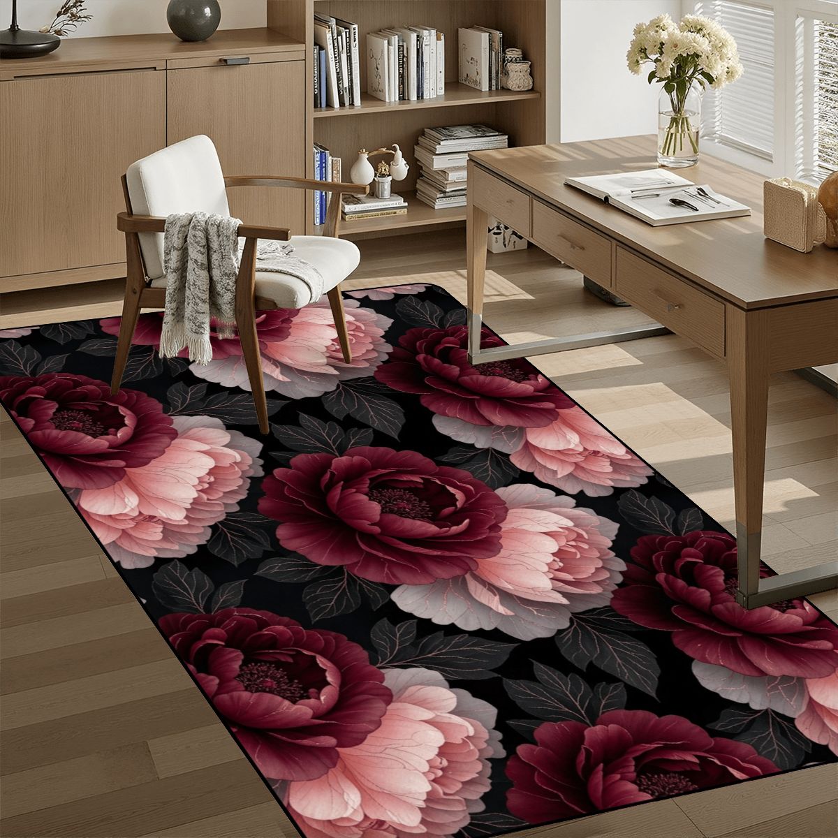 Multiple Sizes Widened Runner Rug 26peoniegardenv2aop