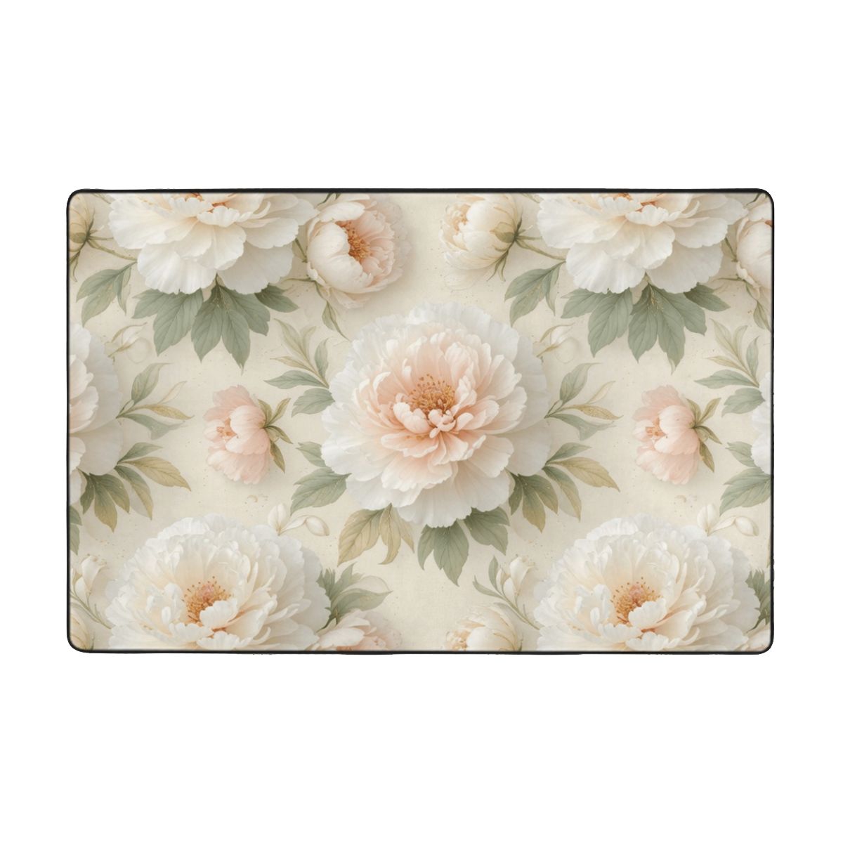 Flannel Non Slip Area Rug (Multiple Sizes) 11peoniebialaaop