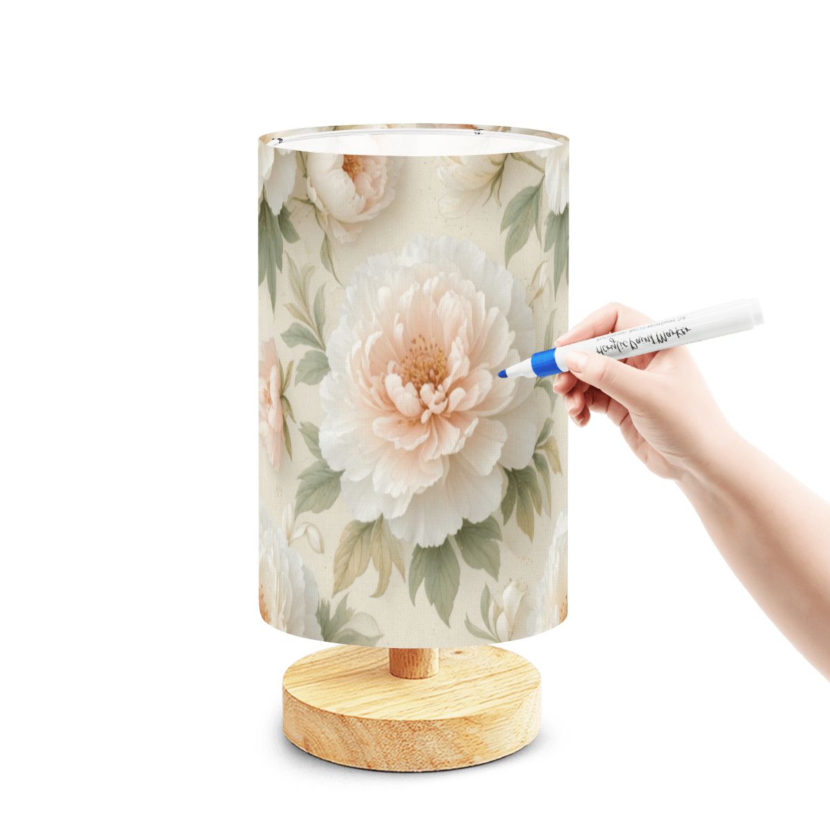 DIY Paintable Table Lamp 11peoniebialaaop