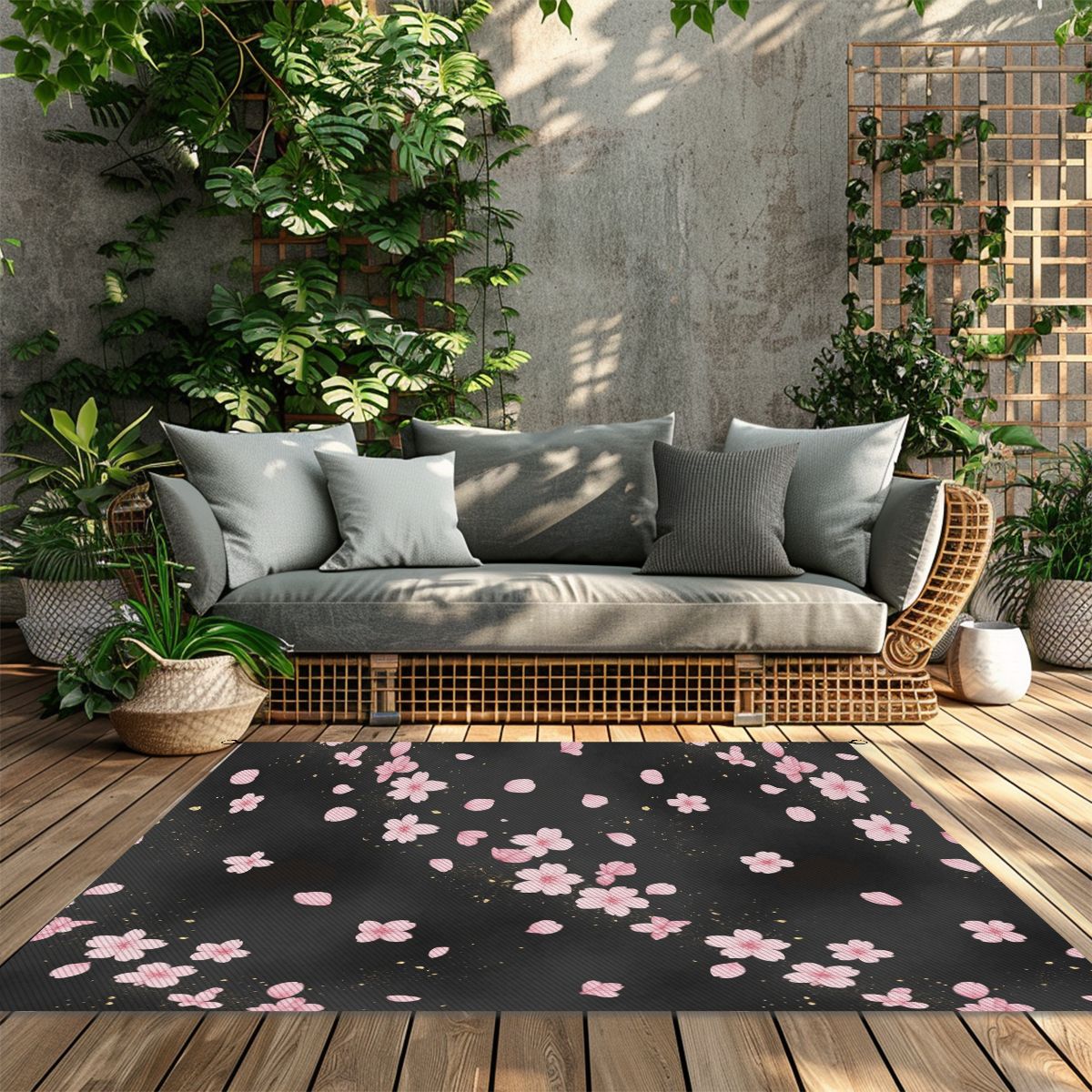 Outdoor Plastic Straw Rug 06sakuradustaop
