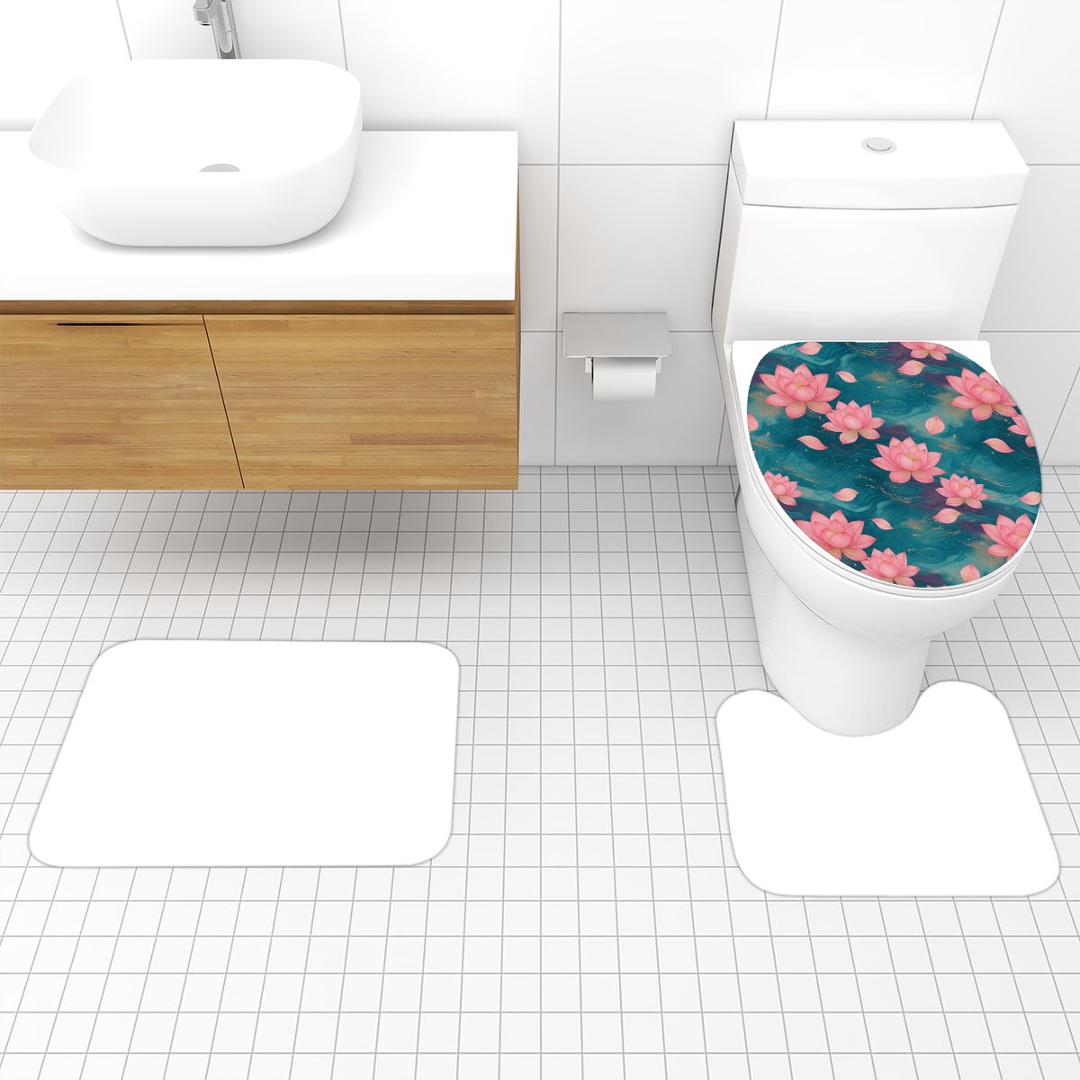 Lotosy Teal — Bath mat