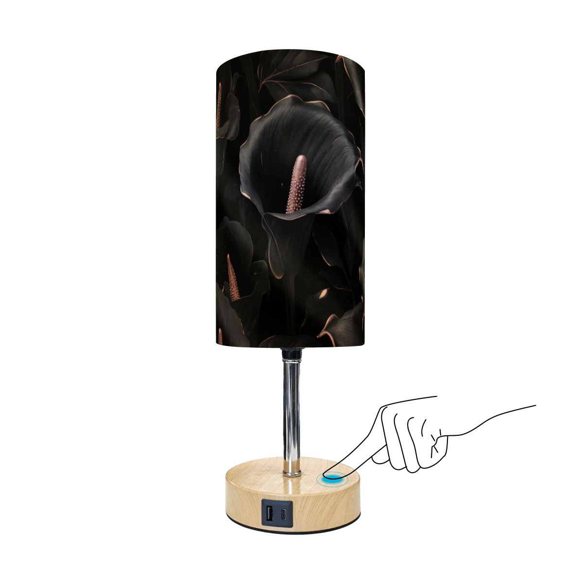 Touch Bedside Table Lamp with USB 30kalienoirv2aop