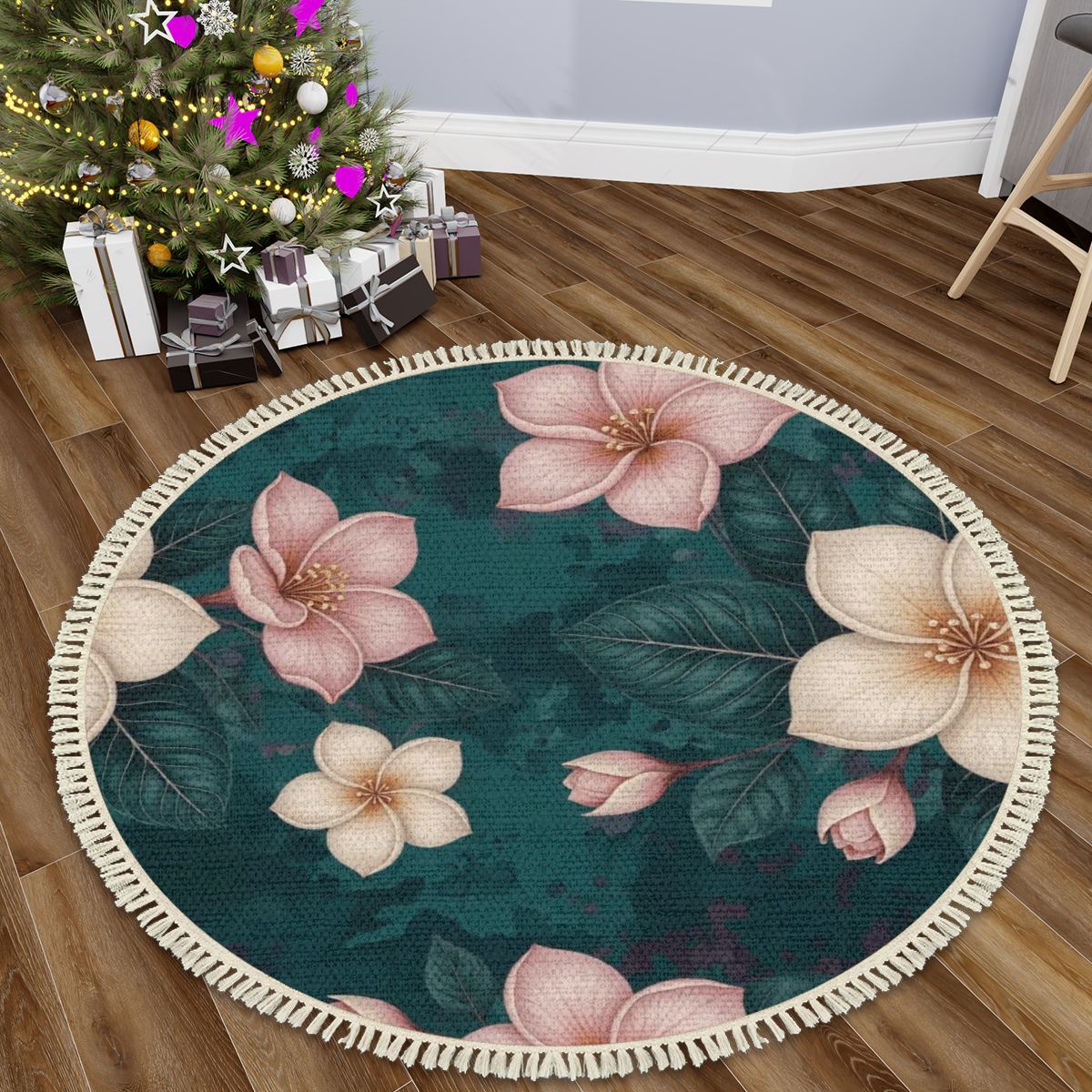 Plumeria Tropik — Runder Teppich
