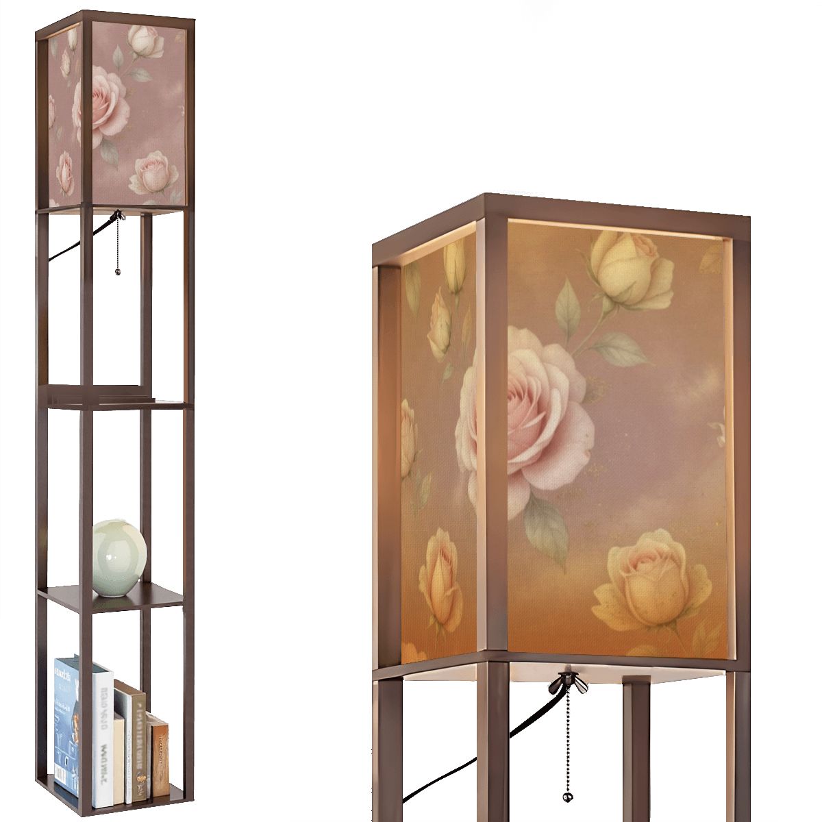 Floor Lamp with Shelves (Made in USA) 02rozeblushaop